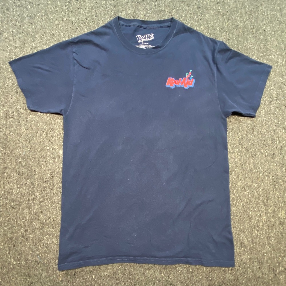 Kool-Aid Retro Jammers Shirt Sz M Mens Navy Blue Skater Back Graphic Tee Oh Yeah